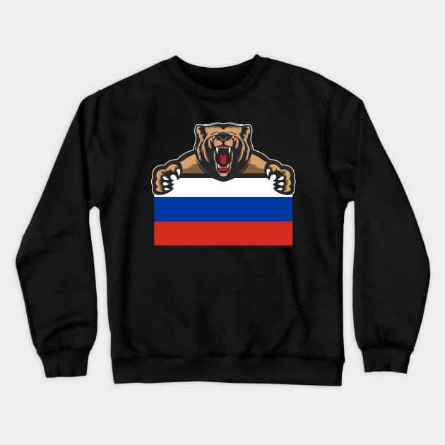 Russia Bear Flag Gift Crewneck Sweatshirt by Foxxy Merch